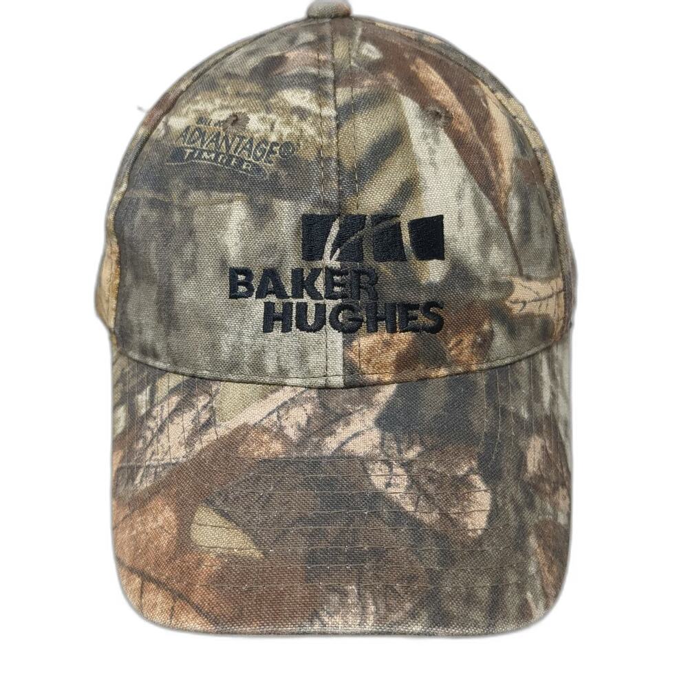 Port Authority Baker Hughes Baseball Cap Green Brown Camo One Size Strapback Hat
